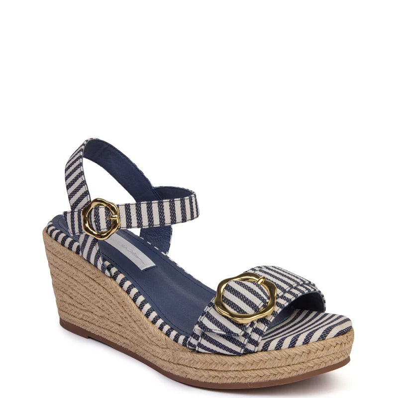 Kathryn Wilson - Rochelle Wedge //Ink/White Stripe