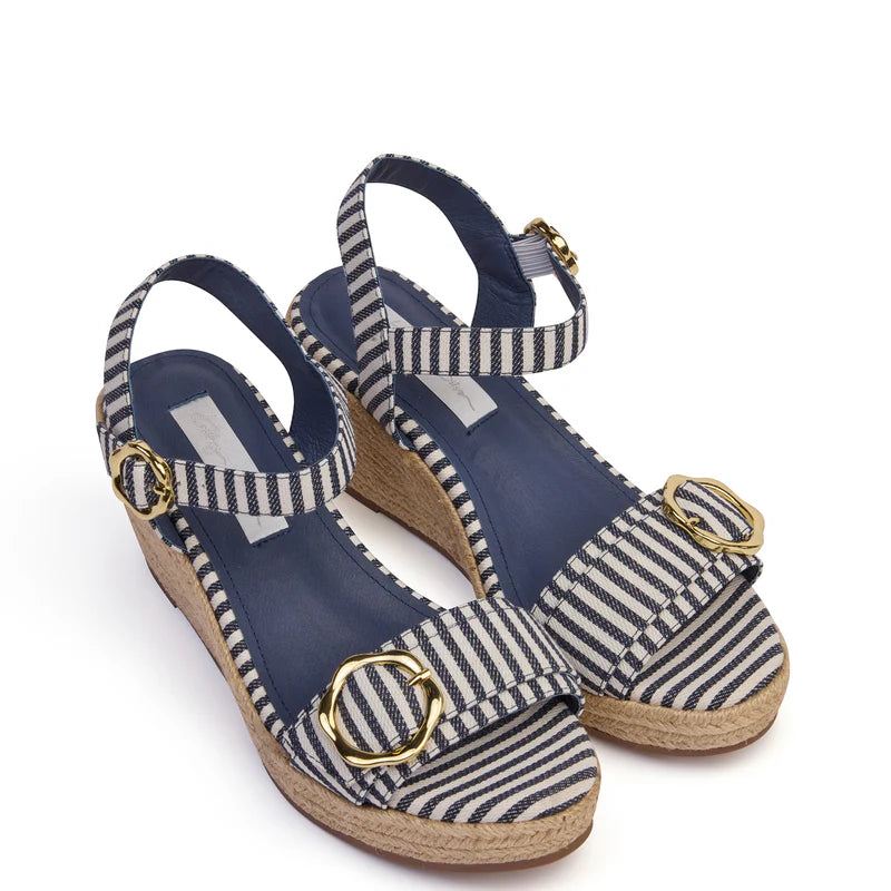 Kathryn Wilson - Rochelle Wedge //Ink/White Stripe