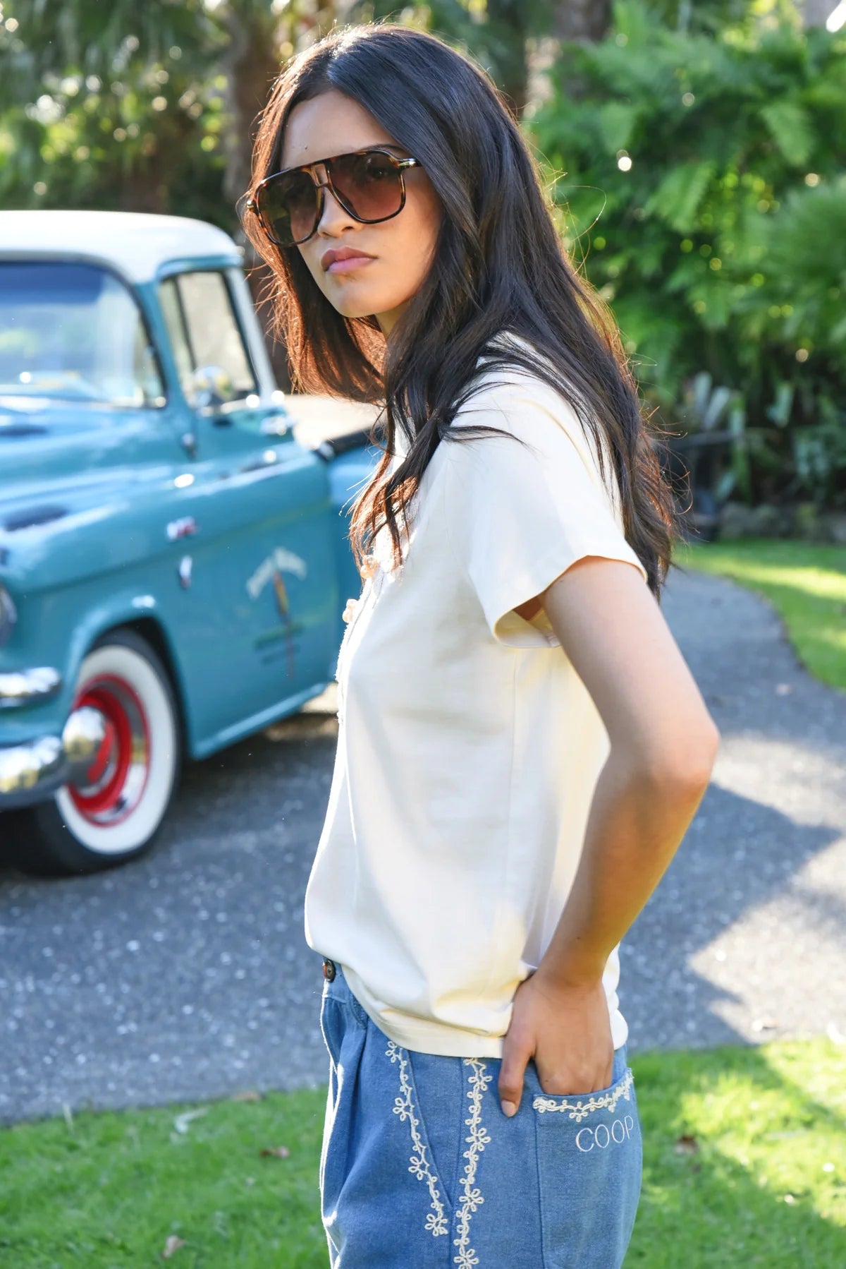 Coop - Calm Your Palm T- Shirt // Ecru