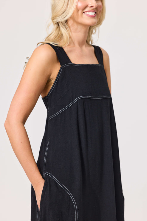 Lemon Tree - Gabi Linen Dress // French Navy