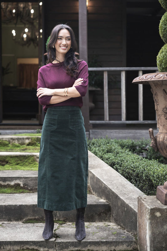 Humidity - Va Va Velour Skirt // Pine