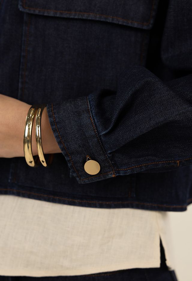 Humidity - Ivy Denim Jacket // Dark Blue // Ivory