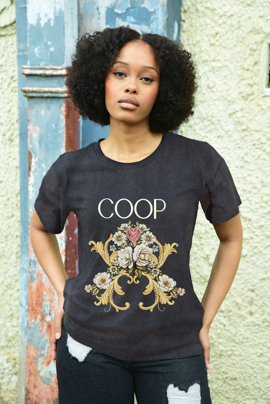 Coop - Wild Rose T-Shirt // Vintage, Black