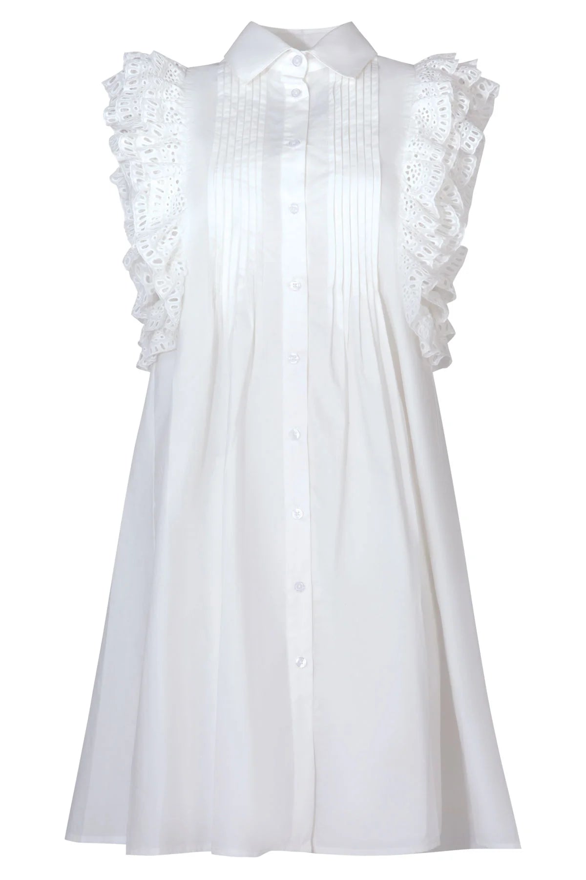 Coop - Ruffle Around The Edges Dress // Blue // White