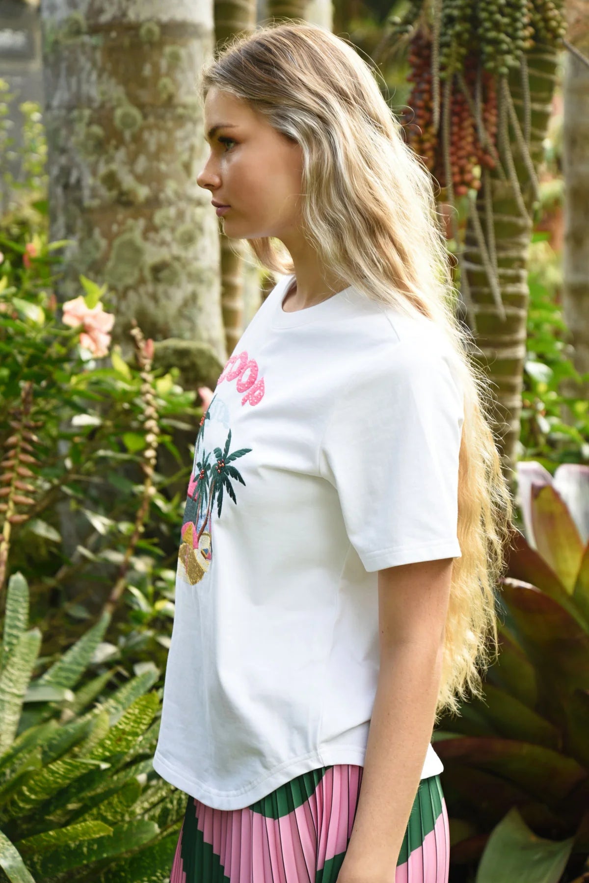 Coop - Beachy Keen T-Shirt // White & Pink