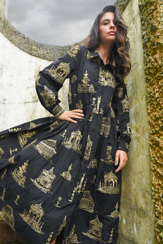 Coop - Loom With A View Dress / Black & Gold