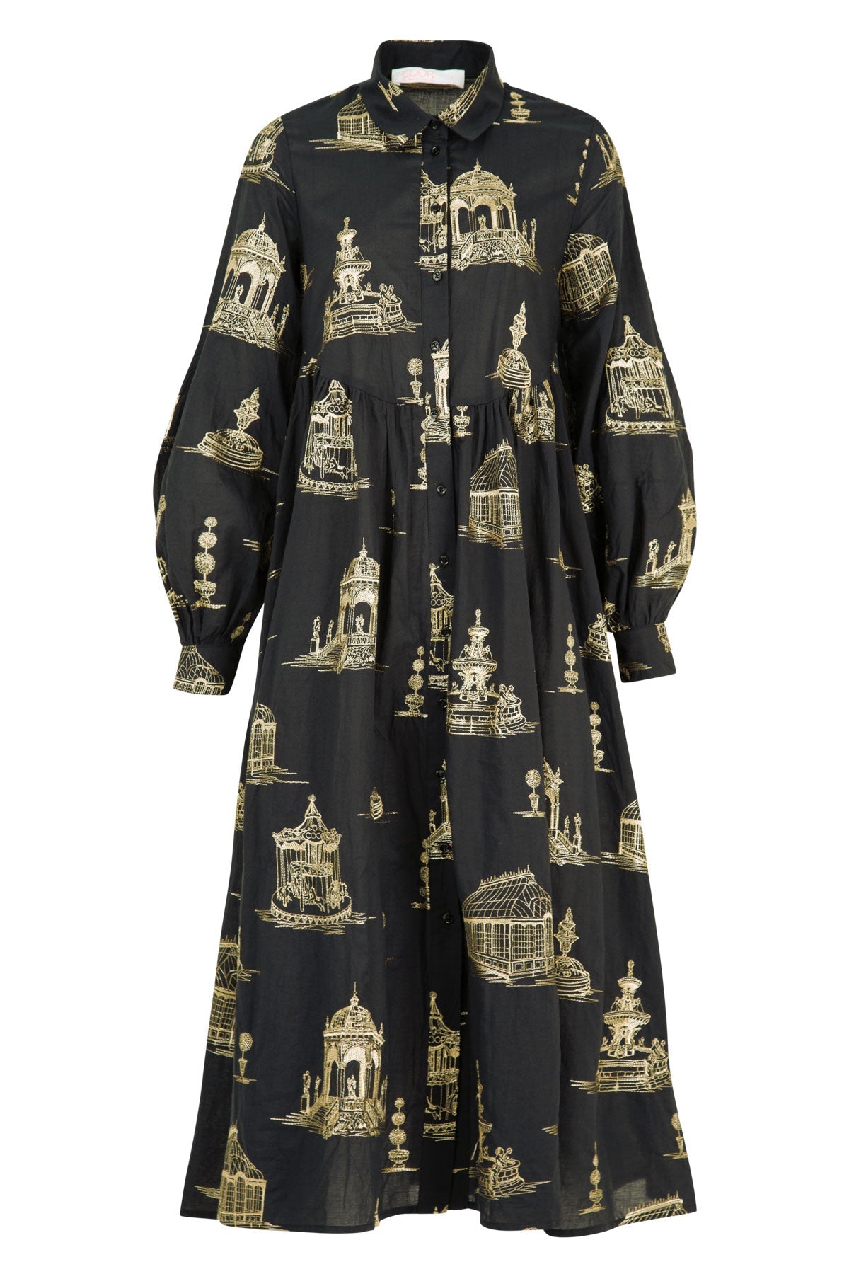 Coop - Loom With A View Dress / Black & Gold / White & Black