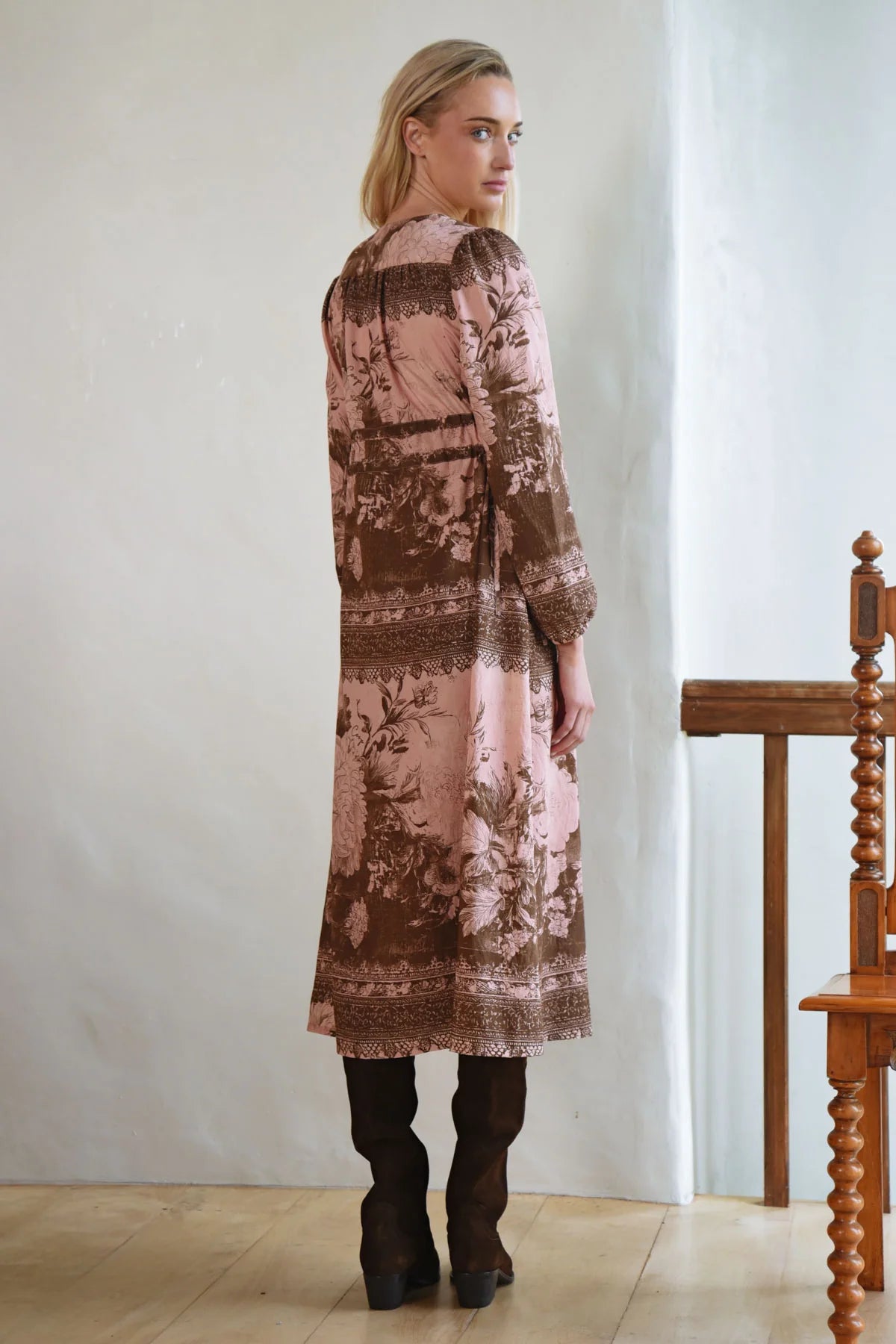 Coop - Ruche With It Dress // Pink & Brown