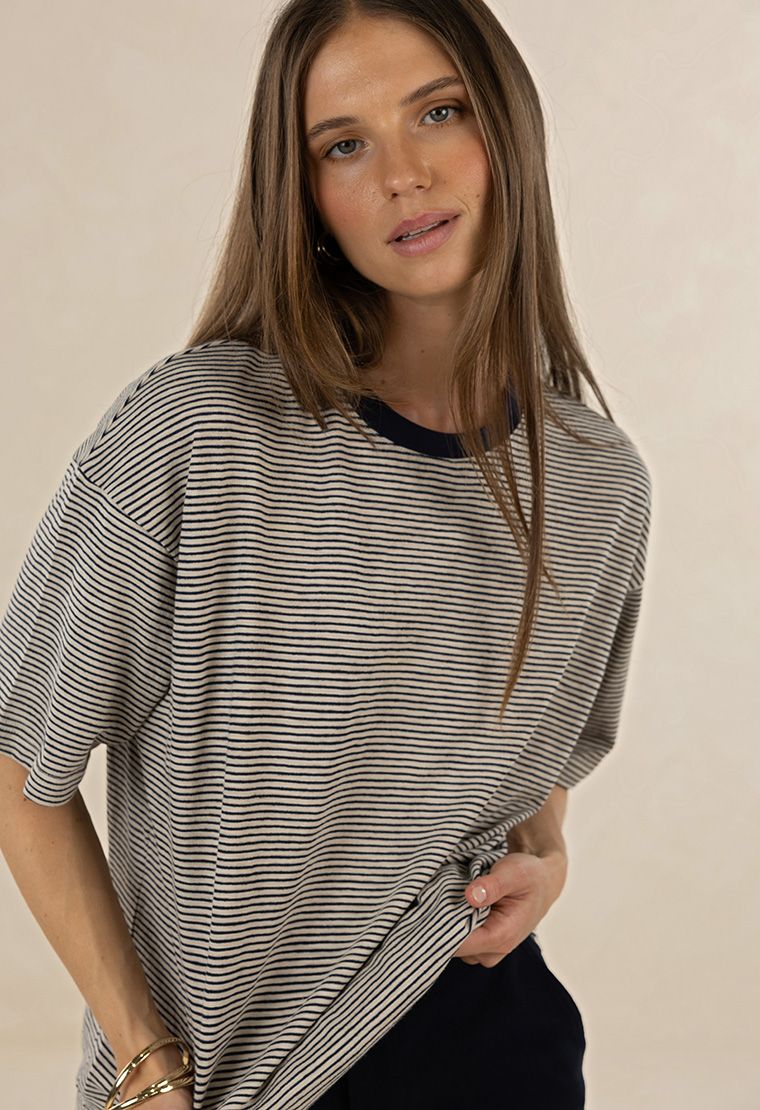 Humidity - Bestie Striped Tee // Midnight