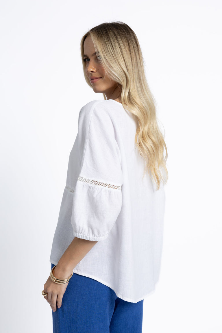 Humidity - Millie Top // Rose // White