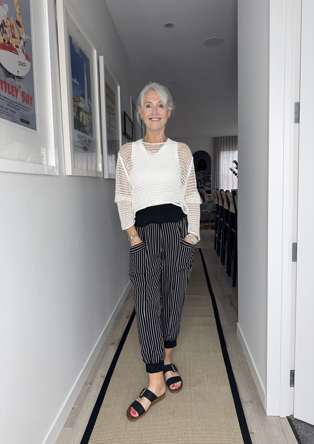 Lemon Tree - Harem Pant // Black & White Stripe