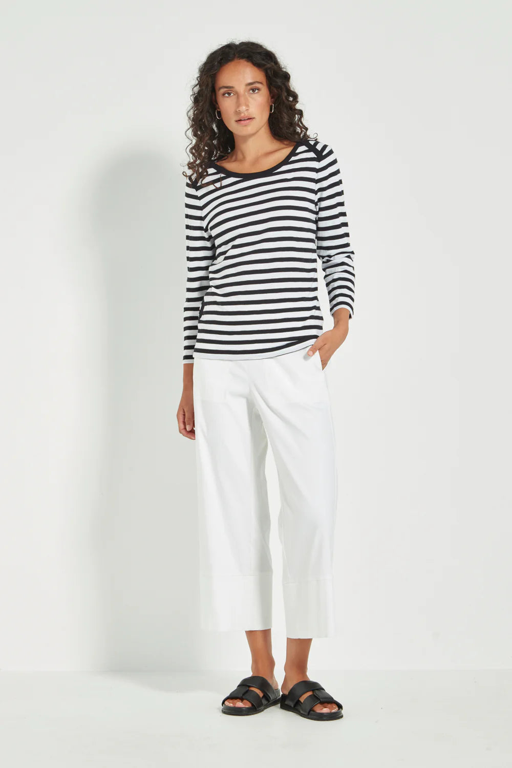 Verge - Horizon Top // Black Stripe // Cashew Stripe