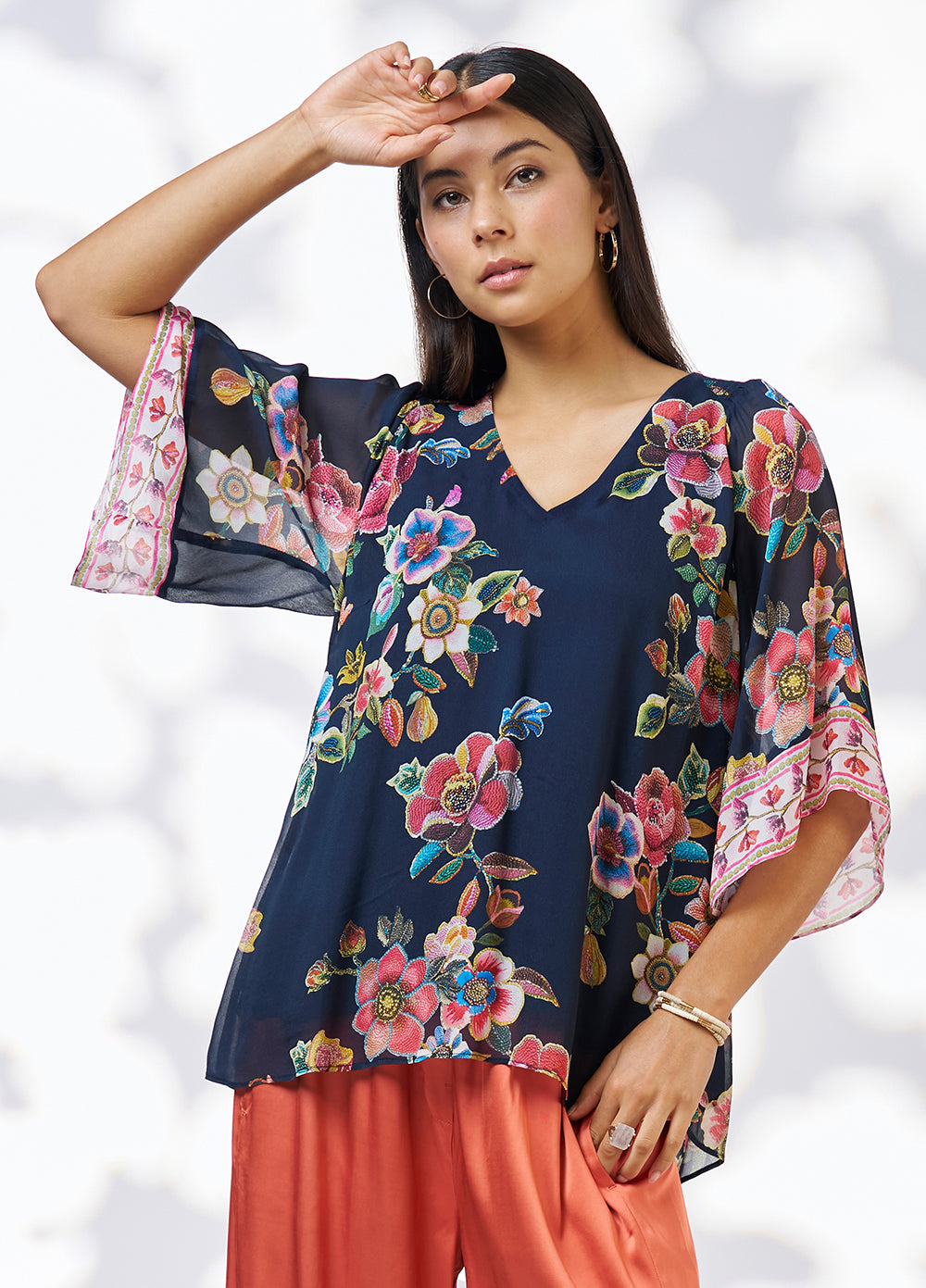Loobies Story - Mystic Rose Blouse // Indigo Multi
