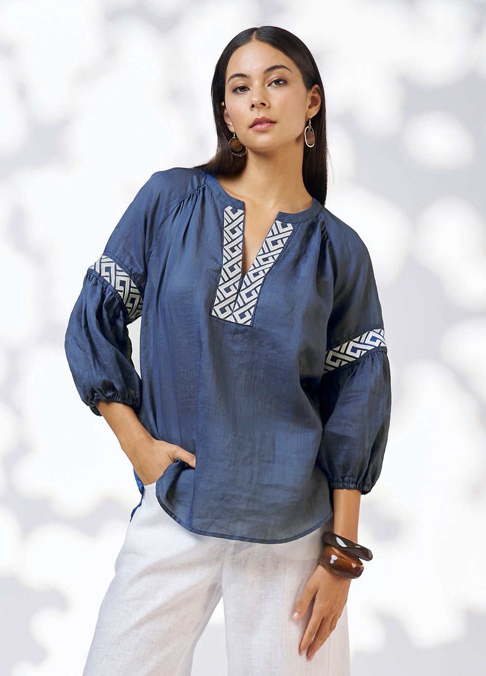 Loobies Story - Maya Top // White // Denim // Blush