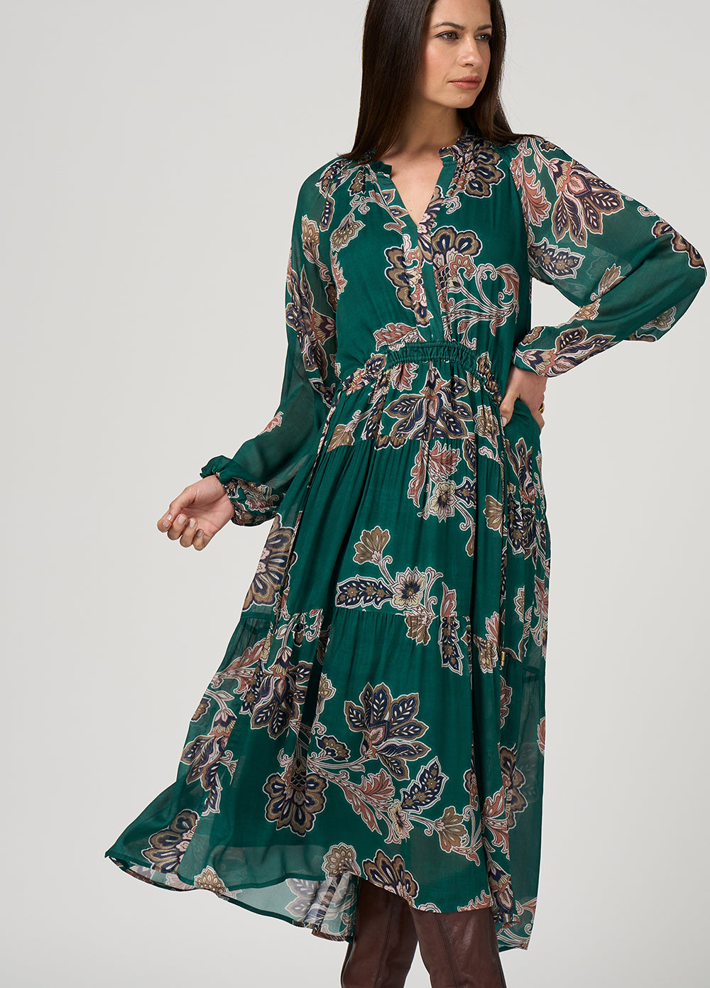 Loobie's Story - Versailles Midi Dress // Evergreen Multi