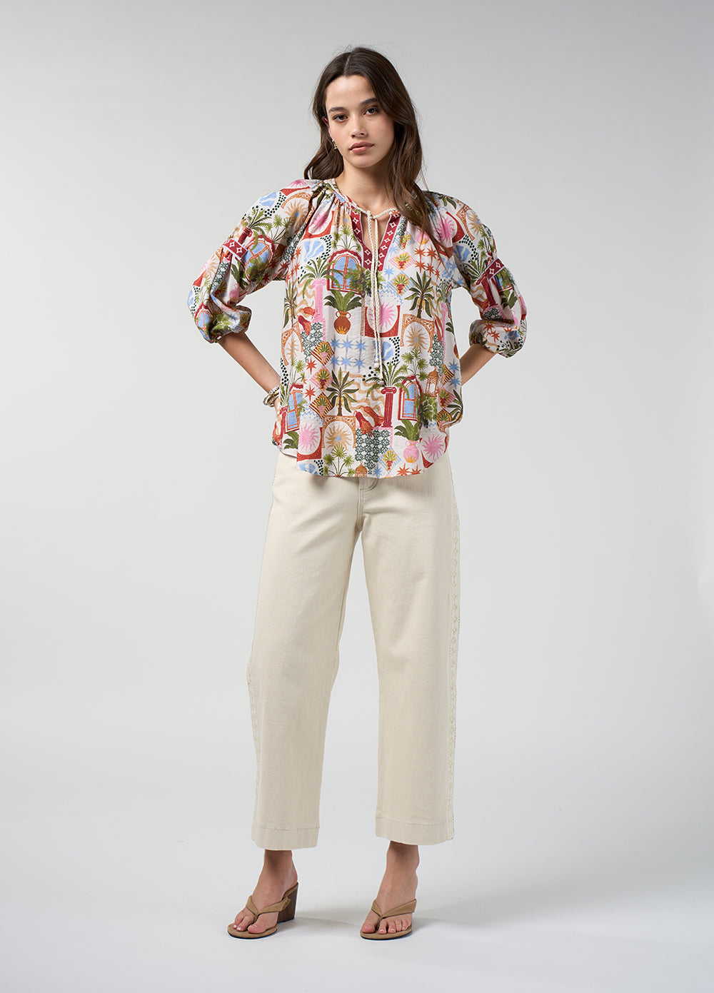 Loobie's Story - Jaffna Blouse // Bone Multi