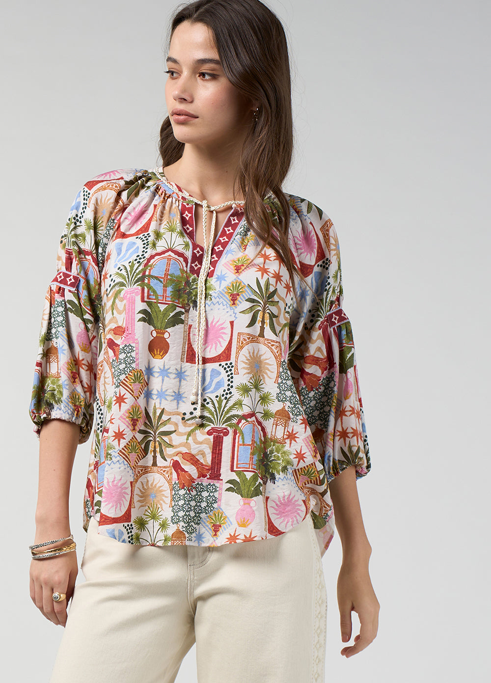 Loobie's Story - Jaffna Blouse // Bone Multi