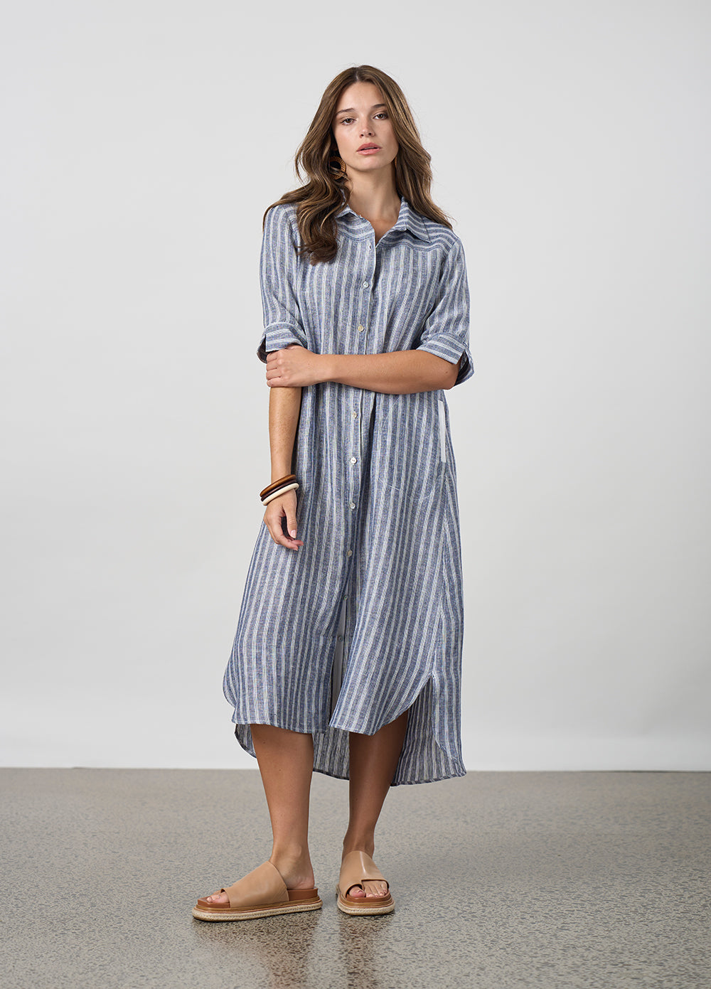 Madly Sweetly - Interval Shirt Dress // Navy // Pumice