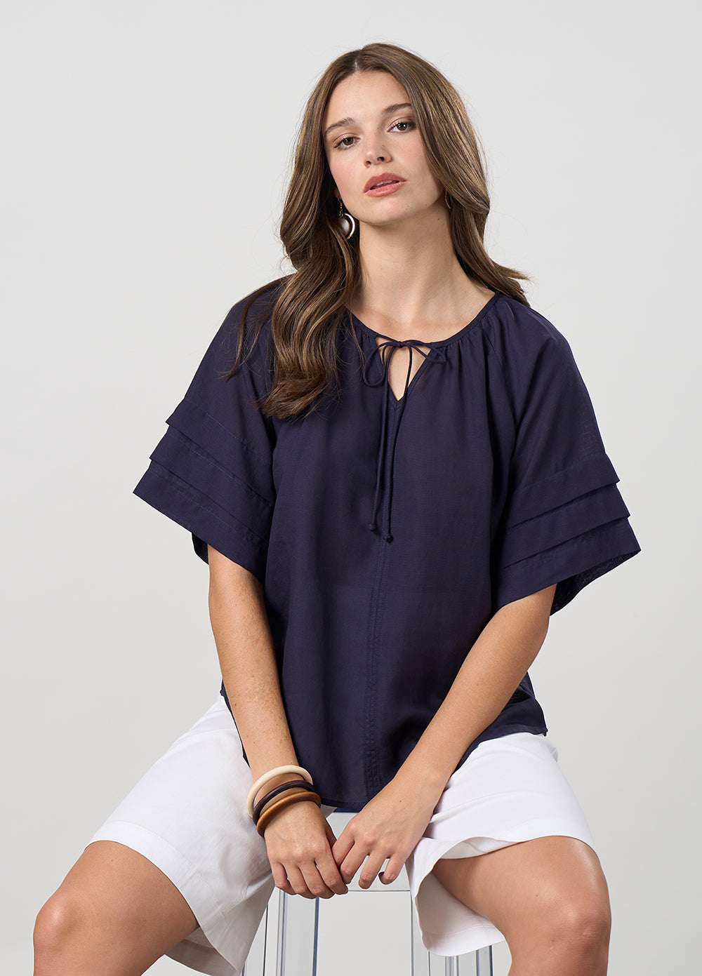 Madly Sweetly - Parallel Top // Navy // White