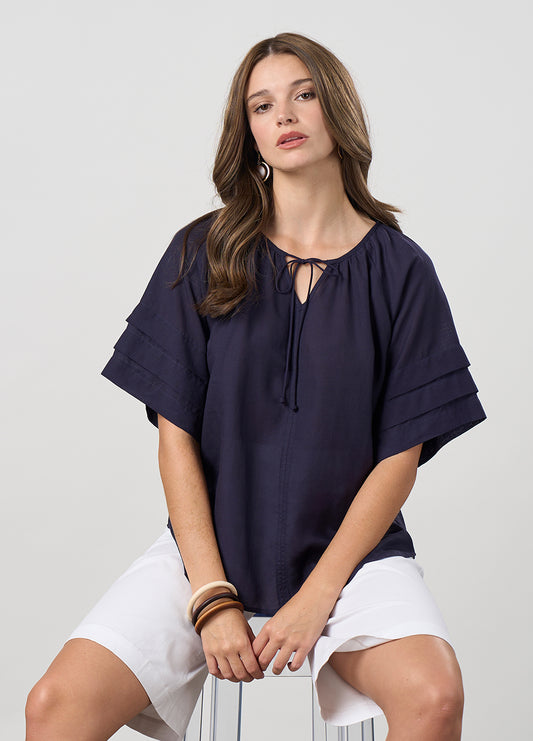 Madly Sweetly - Parallel Top // Navy // White