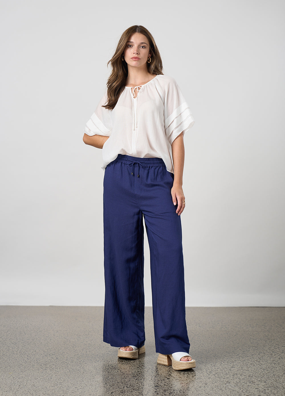 Madly Sweetly - Parallel Top // Navy // White