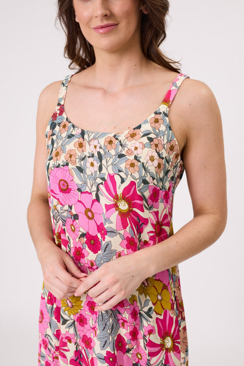 Lemon Tree - Maddie Dress // Black Floral // Garden Print