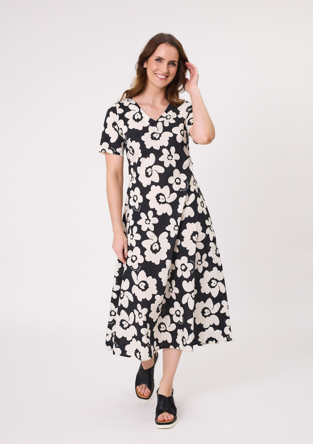 Lemon Tree - Marta Dress // Black & White Floral // Navy Stripe