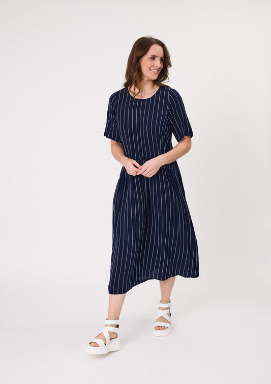 Lemon Tree - Monroe Dress // Navy Stripe