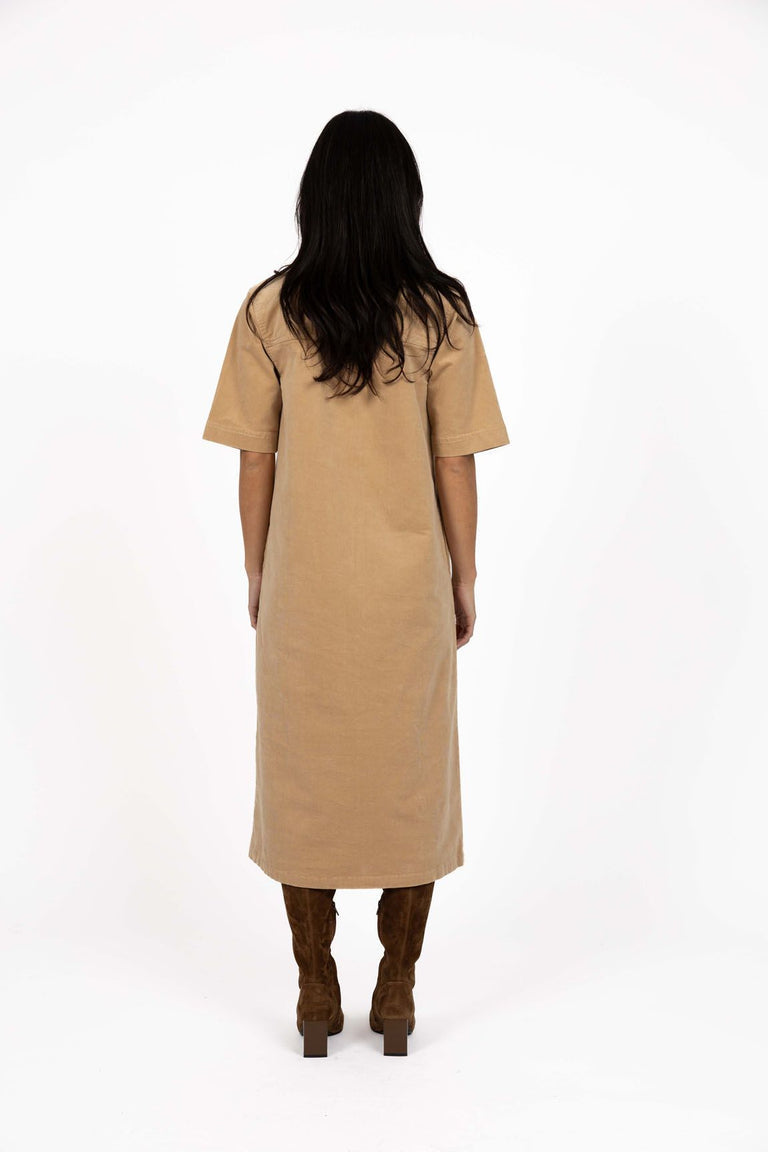 Humidity - Amici Cord Dress // Wheat