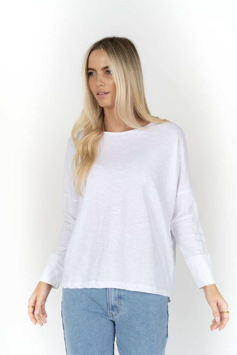 Humidity - Dippy Long-Sleeve Tee // White