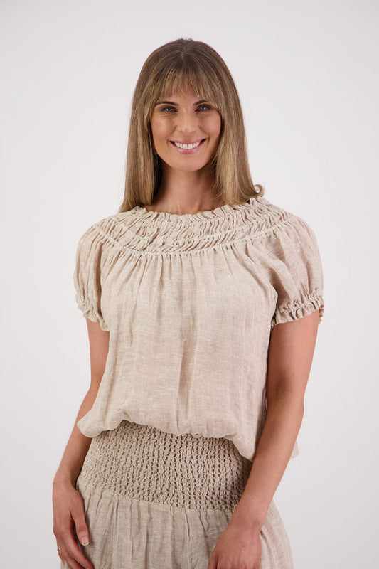 Briarwood - Polly Linen Top // Natural