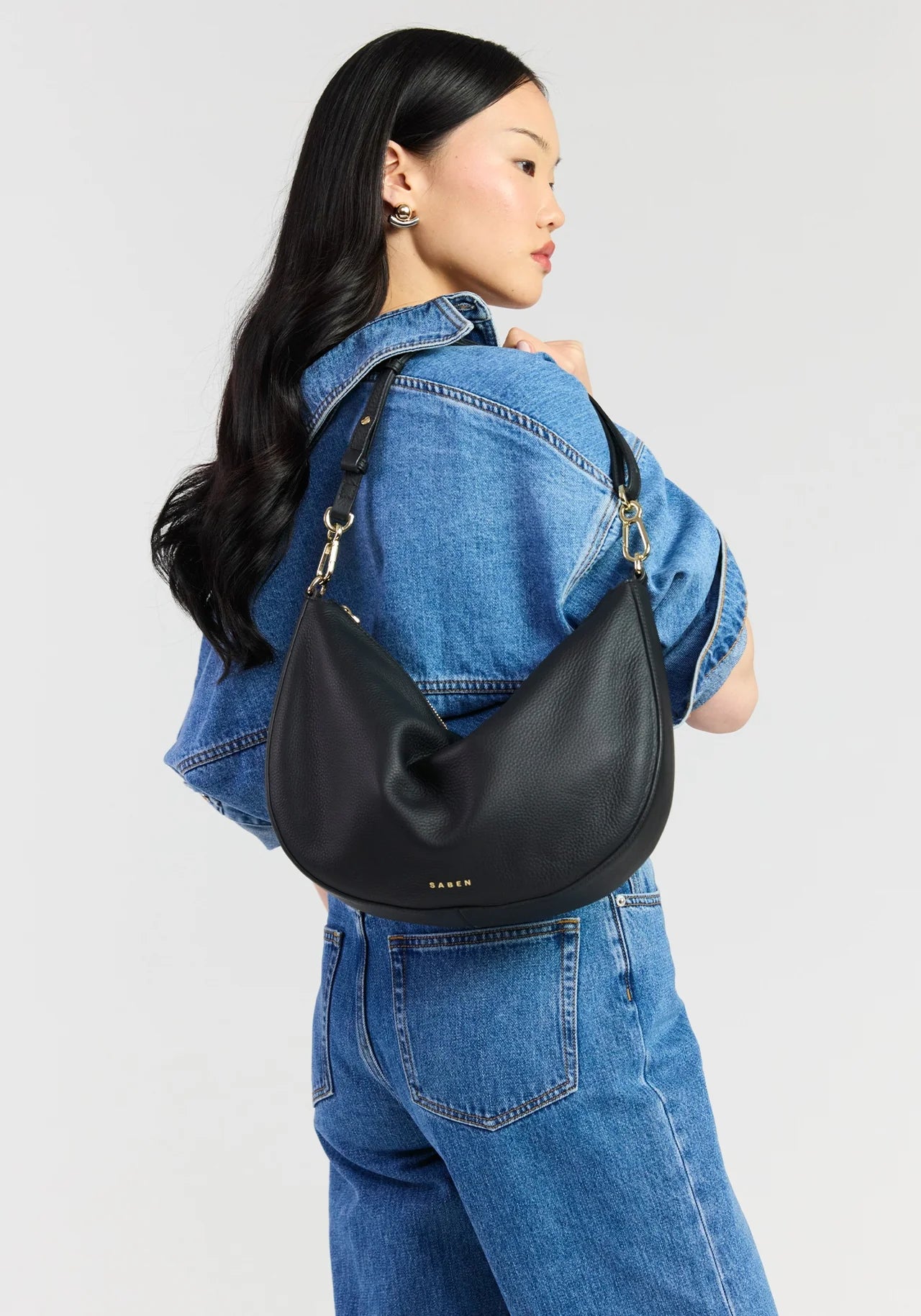 Saben - Noa Shoulder Bag // Black Luxe // Cacao Luxe