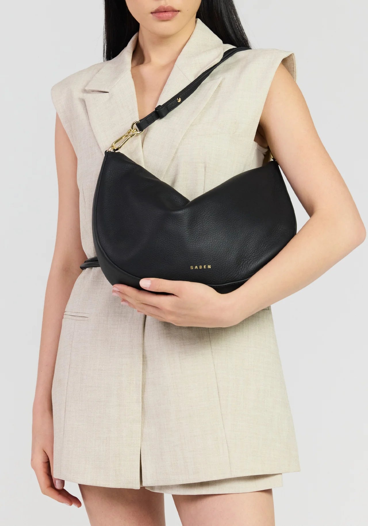 Saben - Noa Shoulder Bag // Black Luxe // Cacao Luxe