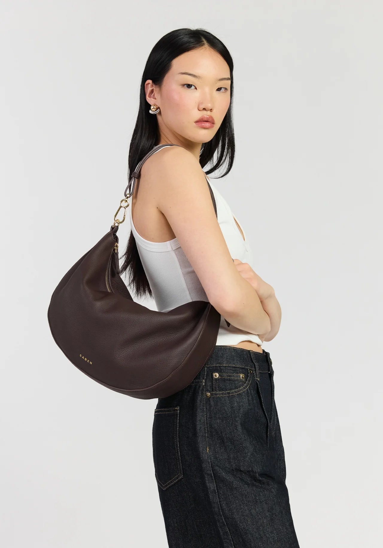 Saben - Noa Shoulder Bag // Black Luxe // Cacao Luxe