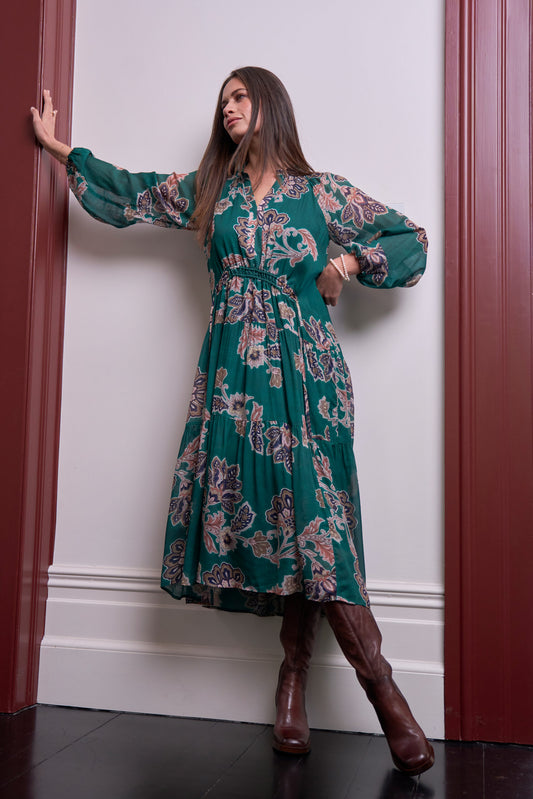 Loobie's Story - Versailles Midi Dress // Evergreen Multi