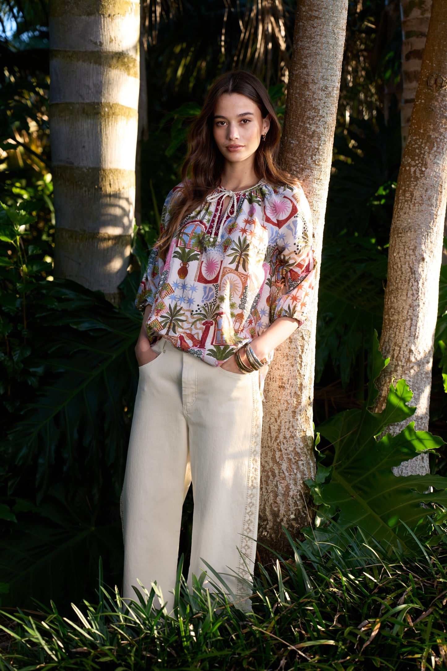 Loobie's Story - Jaffna Blouse // Bone Multi