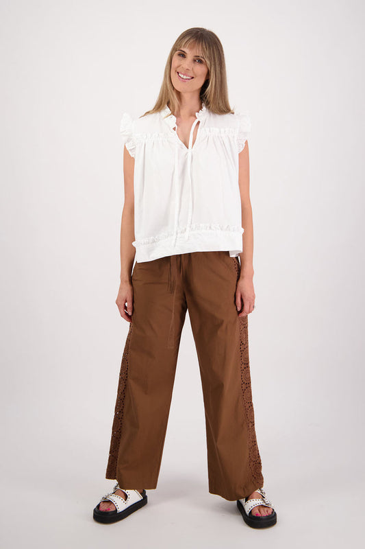 Briarwood - Skye Cotton Poplin Top // White