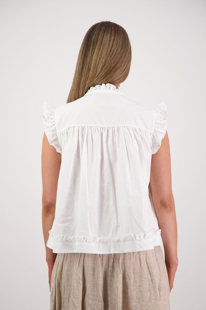 Briarwood - Skye Cotton Poplin Top // White