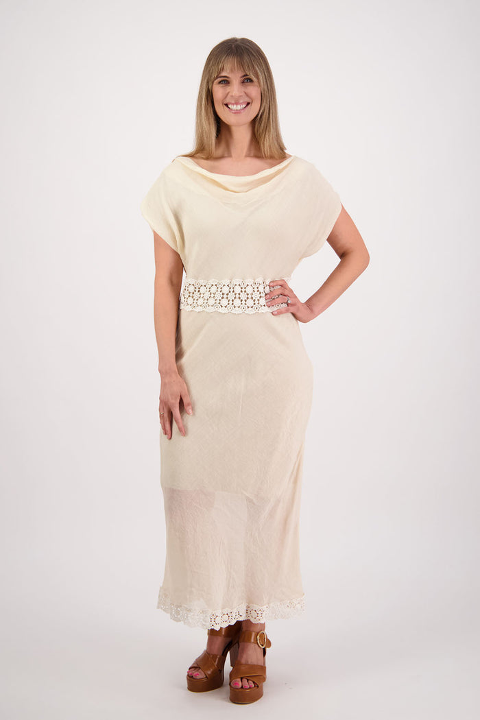 Briarwood - Stephanie Ramie Dress // Black //Cream