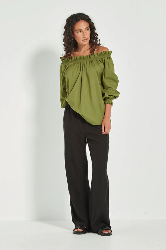 Verge - Tamara Top // Denim // Green