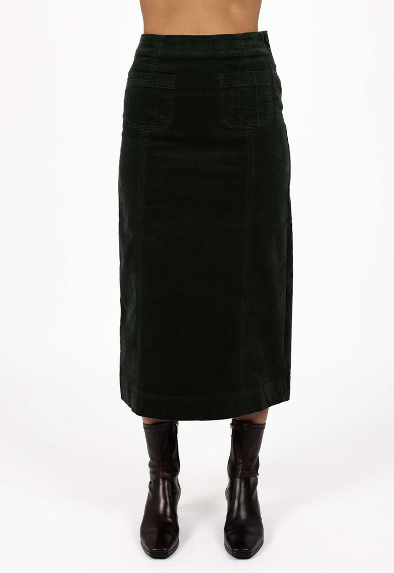 Humidity - Va Va Velour Skirt // Pine