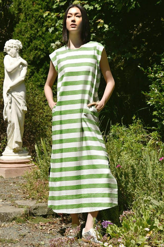 Curate - Tall Order Dress // Green Stripe