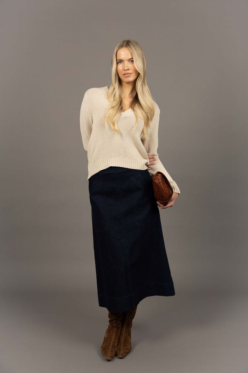 Humidity - Edit Denim Skirt // Dark Blue