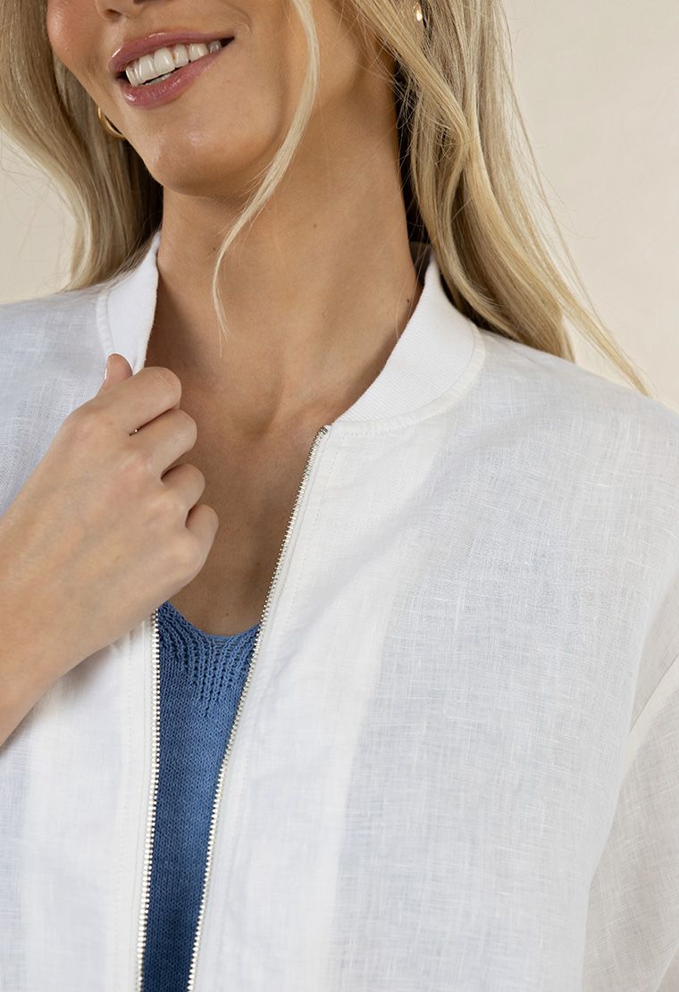 Humidity - Arden Bomber Jacket // White // Black