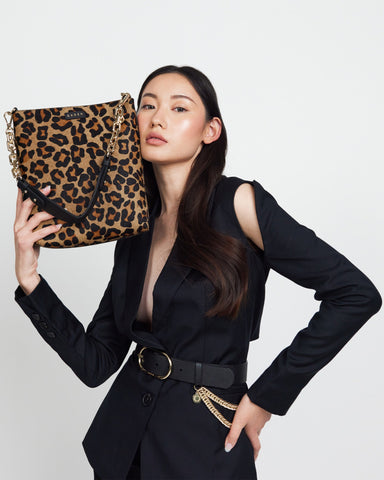 Saben - Claudette Crossbody // Leopard Haircalf